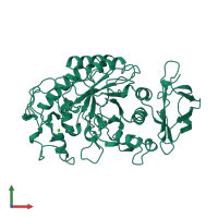 PDB entry 1smd coloured by chain, front view.