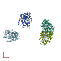 PDB entry 1smj coloured by chain, front view.