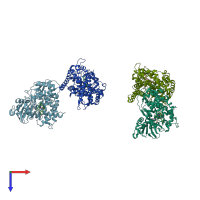PDB entry 1smj coloured by chain, top view.