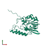 PDB entry 1sml coloured by chain, front view.