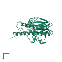 PDB entry 1sml coloured by chain, top view.
