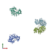 PDB entry 1smr coloured by chain, front view.