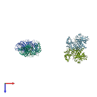 PDB entry 1smr coloured by chain, top view.