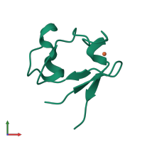 PDB entry 1smu coloured by chain, front view.