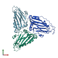 PDB entry 1smv coloured by chain, front view.