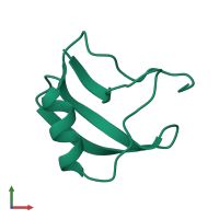 PDB entry 1sn1 coloured by chain, front view.