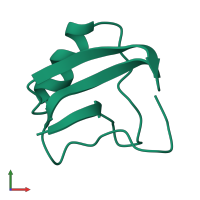 PDB entry 1snb coloured by chain, front view.