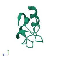 PDB entry 1snb coloured by chain, side view.