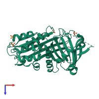 PDB entry 1sng coloured by chain, top view.