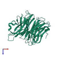 PDB entry 1snt coloured by chain, top view.