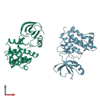 PDB entry 1snx coloured by chain, front view.