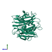Sialidase-2 in PDB entry 1so7, assembly 1, side view.