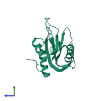 PDB entry 1soi coloured by chain, side view.