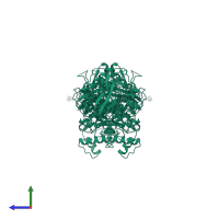 Acetylcholinesterase in PDB entry 1som, assembly 1, side view.