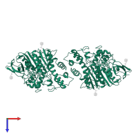 Acetylcholinesterase in PDB entry 1som, assembly 1, top view.