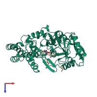 PDB entry 1soo coloured by chain, top view.