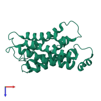 PDB entry 1sor coloured by chain, top view.