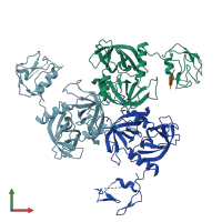 PDB entry 1soz coloured by chain, front view.