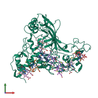 PDB entry 1sp3 coloured by chain, front view.