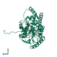 PDB entry 1spa coloured by chain, side view.