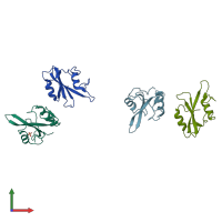 PDB entry 1spr coloured by chain, front view.