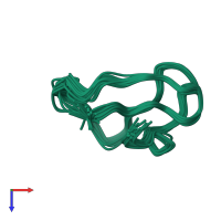 PDB entry 1spw coloured by chain, ensemble of 20 models, top view.