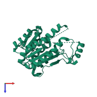 PDB entry 1spx coloured by chain, top view.