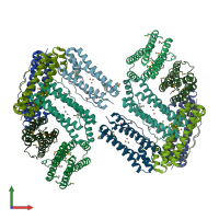 PDB entry 1sq3 coloured by chain, front view.