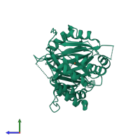 PDB entry 1sqd coloured by chain, side view.
