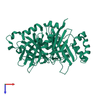 PDB entry 1sqd coloured by chain, top view.