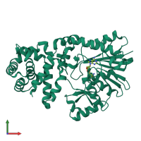 PDB entry 1sqf coloured by chain, front view.