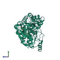 PDB entry 1sqf coloured by chain, side view.