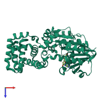 PDB entry 1sqf coloured by chain, top view.