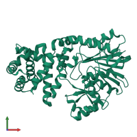 PDB entry 1sqg coloured by chain, front view.