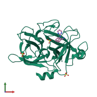 PDB entry 1sqo coloured by chain, front view.