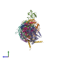 PDB entry 1sqp coloured by chain, side view.