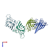 PDB entry 1srd coloured by chain, top view.