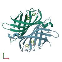PDB entry 1srg coloured by chain, front view.