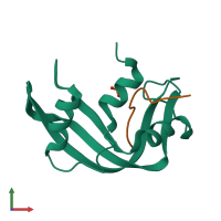 PDB entry 1srn coloured by chain, front view.