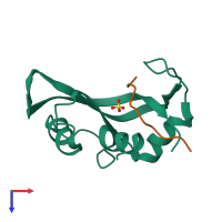 PDB entry 1srn coloured by chain, top view.