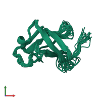 PDB entry 1sro coloured by chain, ensemble of 20 models, front view.