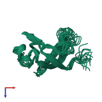 PDB entry 1sro coloured by chain, ensemble of 20 models, top view.