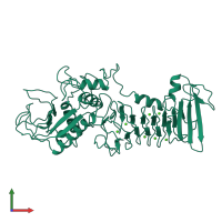 PDB entry 1srp coloured by chain, front view.