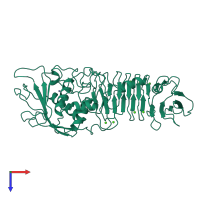 PDB entry 1srp coloured by chain, top view.