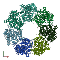 PDB entry 1ss8 coloured by chain, front view.