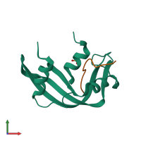PDB entry 1ssa coloured by chain, front view.