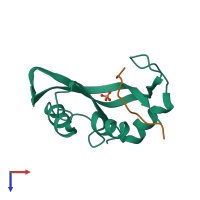 PDB entry 1ssc coloured by chain, top view.