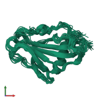 PDB entry 1ssn coloured by chain, ensemble of 20 models, front view.