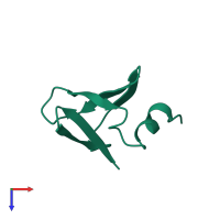 PDB entry 1sso coloured by chain, top view.