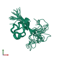 PDB entry 1ssu coloured by chain, ensemble of 20 models, front view.